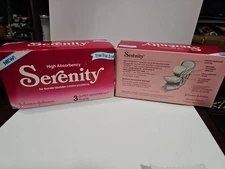 Vintage NOS 1987 SERENITY Bladder Protection 2 Trial Size Boxes Sealed Prop