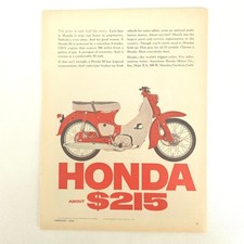 Vintage Honda 50 Motorcycle Print Ad Biker Garage Wall Art Car Show Display