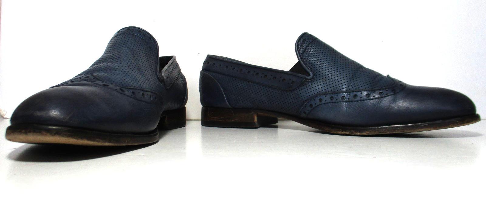 Baldinini Blue Soft Leather Shoes Loafers Men's 42 1/2 EU 9 1/2 - second product detail image