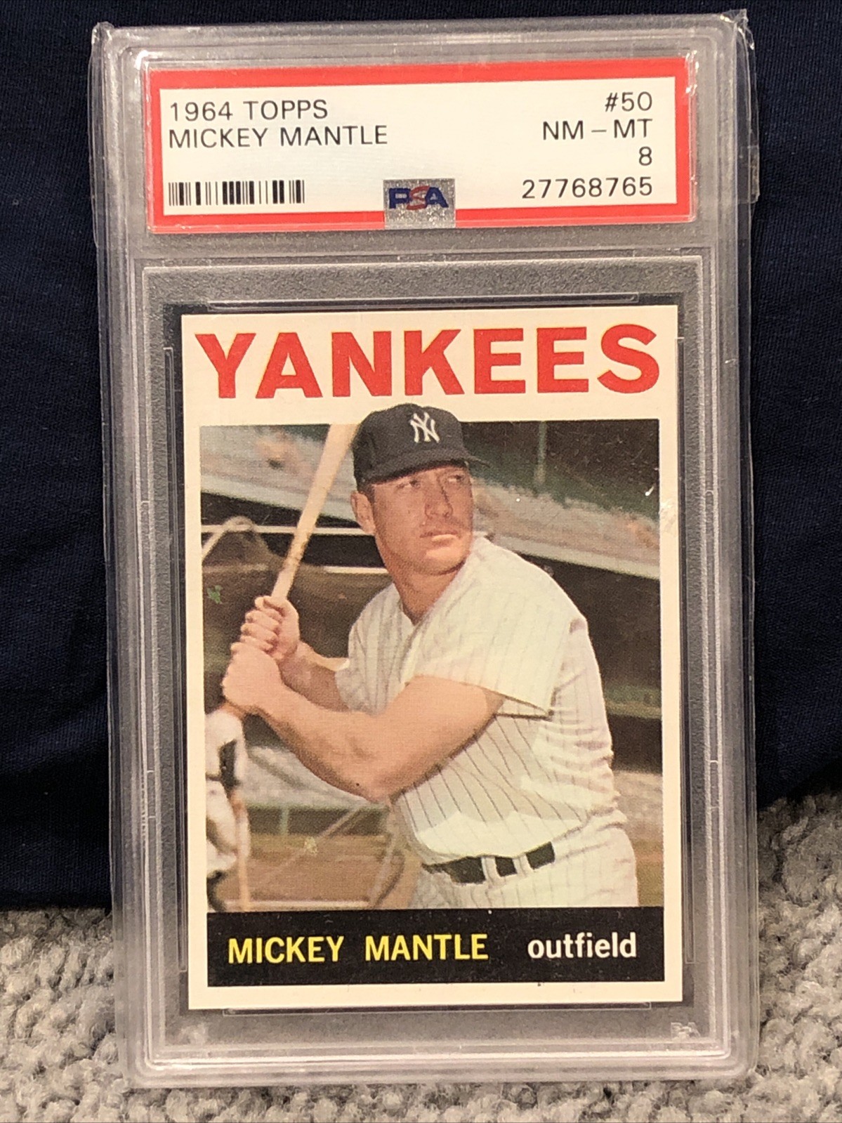 1964 Topps Mickey Mantle #50 NM-MT 8 PSA Graded Vintage Card New York Yankees