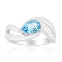 Cavill Silberring Damen 0,61Ct Aquamarin Tropfen Sterlingsilber Echtschmuck