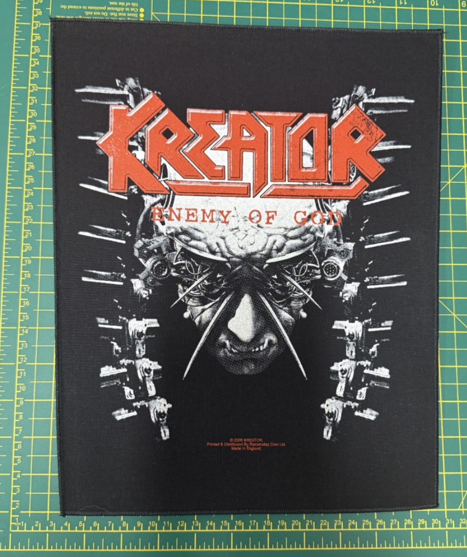Kreator Enemy Of God Large Size Printed Back Patch Officially  Licensed