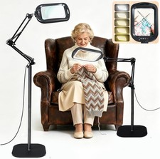 30X 10X Floor Magnifying Lamp 3-in-1 Stand Hands-Free Sewing Repair Craft Light