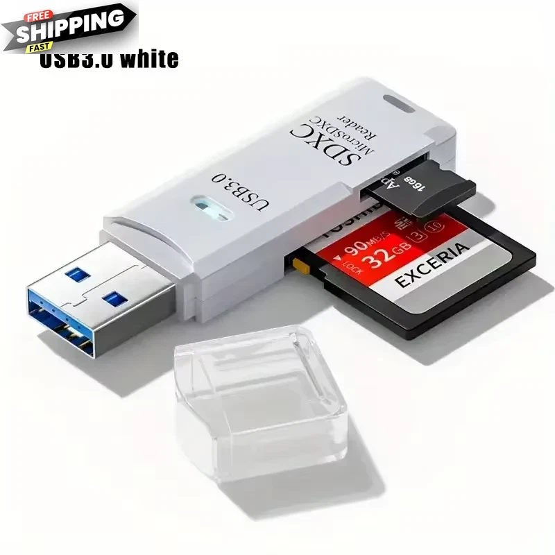 Lettore Di Schede USB 3.0 6 In 1 In Alluminio - 5Gbps, Slot Per SD/TF/MS/M2/XD/CF, Plug And Play