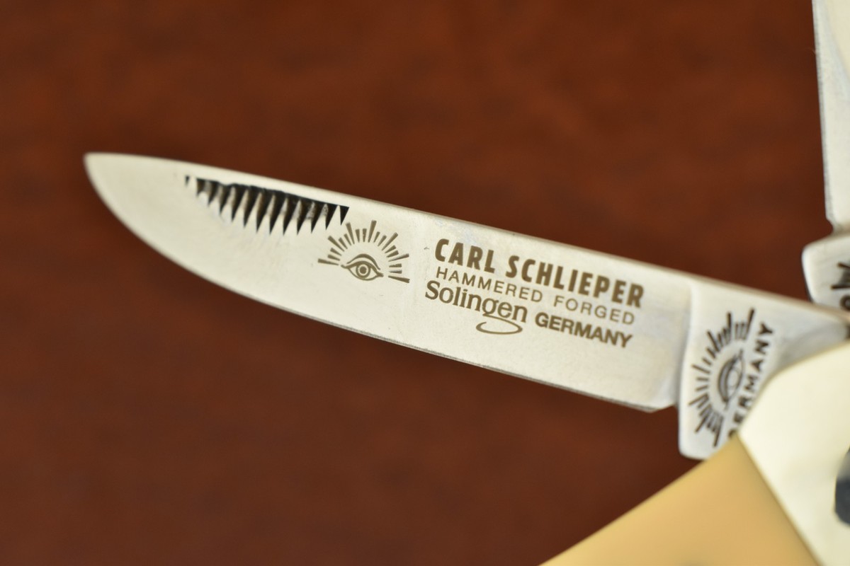 GERMAN EYE BRAND CARL SCHLIEPER YELLOW DELRIN COPPERHEAD KNIFE