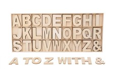 162 Piece Wooden Alphabet Letters Set with Storage Tray for Crafts DIY