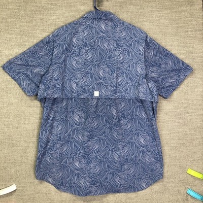 Chemise Vineyard Vines Harbor – Bleu Nylon, Motif Plaid – Manches Longues – Taille L – Athletic Fit