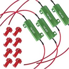 50W 6ohm LED Load Resistors with Quick Wire Clips, Aluminum Case 4PCS Green