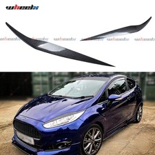 2x Headlight Eyebrow Eyelid Cover For Ford Fiesta MK7 MK7.5 2012-17 Carbon Look