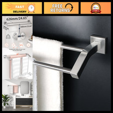 Double Bath Towel Bar 24" - Brushed Nickel Towel Rack for Bathroom Storage