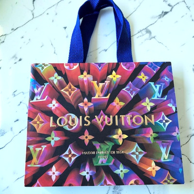 LOUIS VUITTON Papier Geschenk/Einkaufstasche Xmas Rainbow Authentic