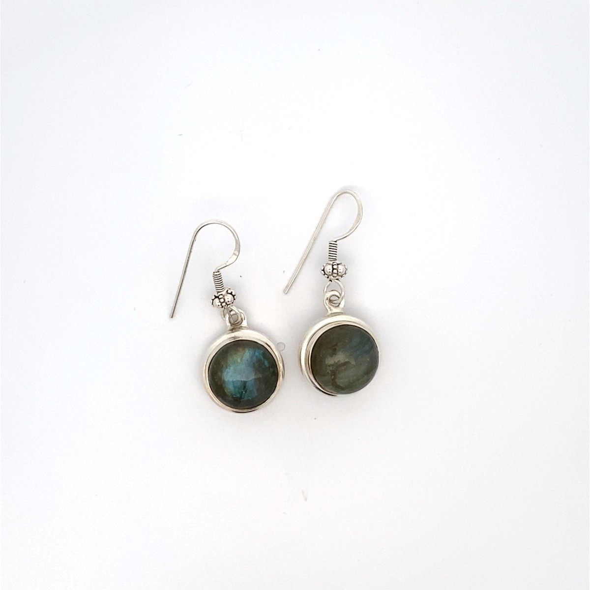 Sterling Silver Dark Moonstone Dangle Earrings (C… - image 1