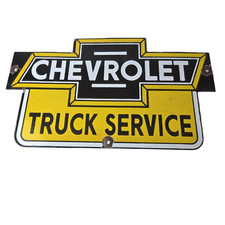 Vintage Chevrolet Advertising Sign - Porcelain Bow Tie Garage Auto Sign Vintage Chevrolet Advertising Sign - Porcelain Bow Tie Garage Auto Sign
