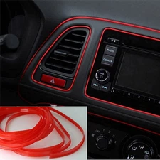 16.4ft Red Car Interior Door Gap Edge Line Molding Trim Strips Decor Accessories