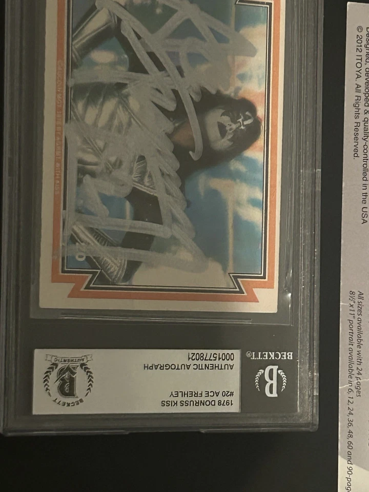 Tarjeta coleccionable Donruss KISS #20 1978 firmada por Ace Frehley - certificado de autenticidad Beckett Foto 3 de 4