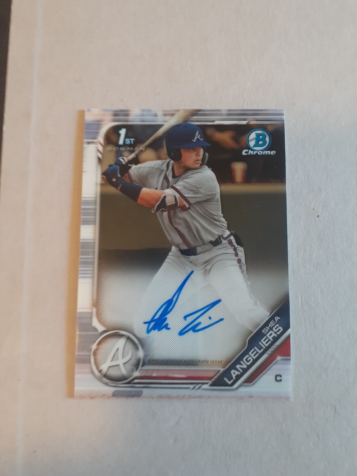 Shea Langeliers 2019 Bowman Chrome Rookie Auto Athletics