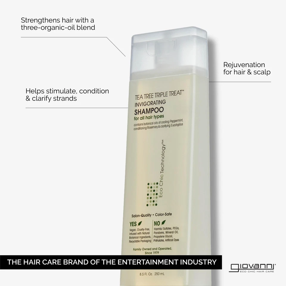 Giovanni Tea Tree Triple Treat Shampoo 128 Fl Oz Invigorating Color Safe Clea... - Image 2 of 4