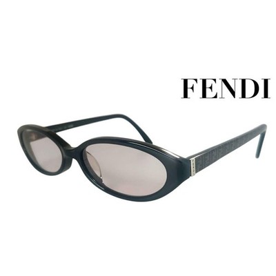 FENDI F836J 001 Zucca Pattern Sunglasses Oval Black Frame  display picture 1