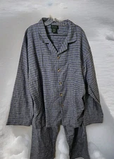 vintage SCANDIA WOODS men's flannel pajamas-sz 2XL-blue plaid-NEW no tag