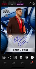 DIGITAL TOPPS WWE SLAM Ethan Page CHROME BLACK 25 SR BLUE SIGNATURE Read