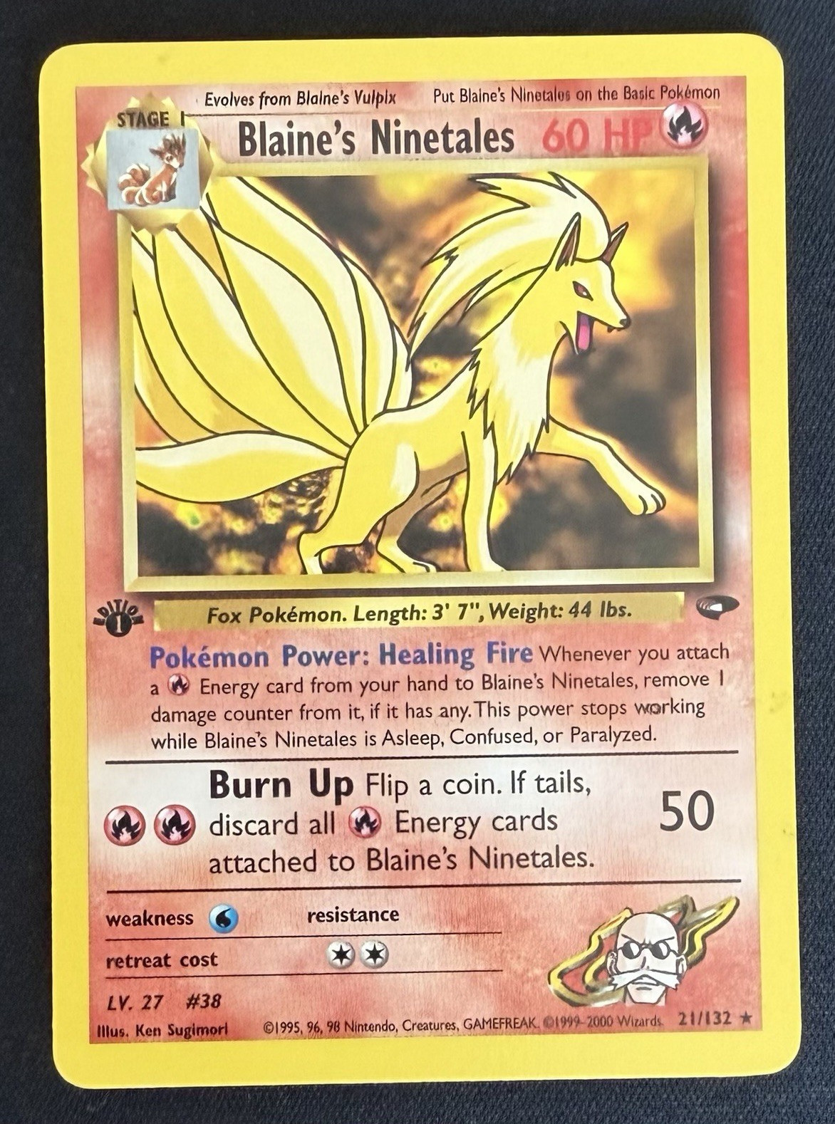 Blaine's Ninetales 1st Edition Gym Challenge 21/132 Rare Pokemon TCG LP