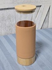 20 Oz Glass Tumbler With Silicone Slip Cover, Base, Lid, And Straw - New In Box