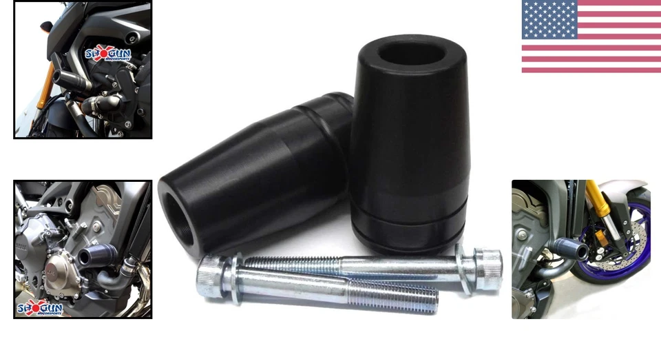Protective Frame Sliders for Yamaha FZ09 2014-2025 - Black, No Body Mods Needed Foto 2 de 4