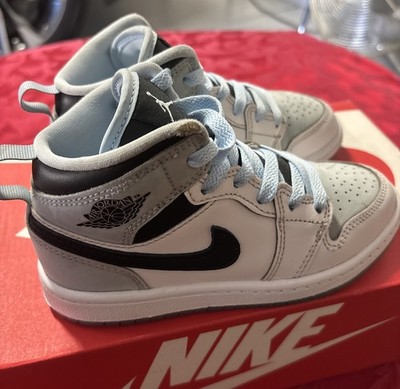 Nike Air Jordan 1 Mid-Youth Size 12C  Ice Blue Black White