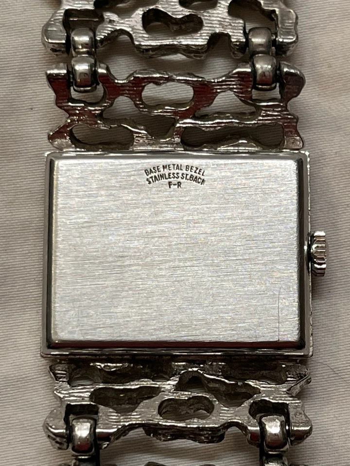 Pedre Women Watch White Dial Silver Nugget Bracelet Automatic 70’s Art Deco 26mm - Image 4 of 4