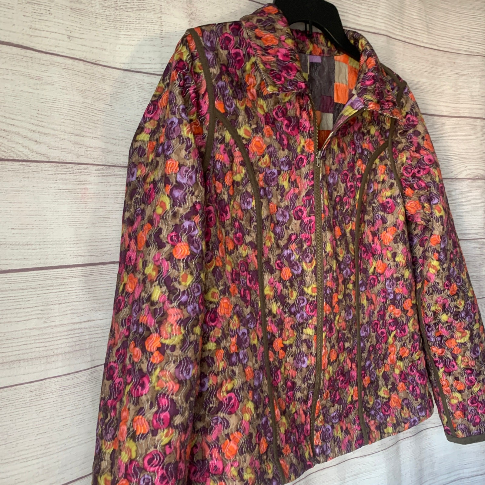 Reversible Multicolor Full Zip Jacket Patchwork C… - image 15