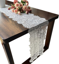 1 Pcs White Lace Table Runner 14 X 120 Inch Vintage Rustic Table Runner for Wedd