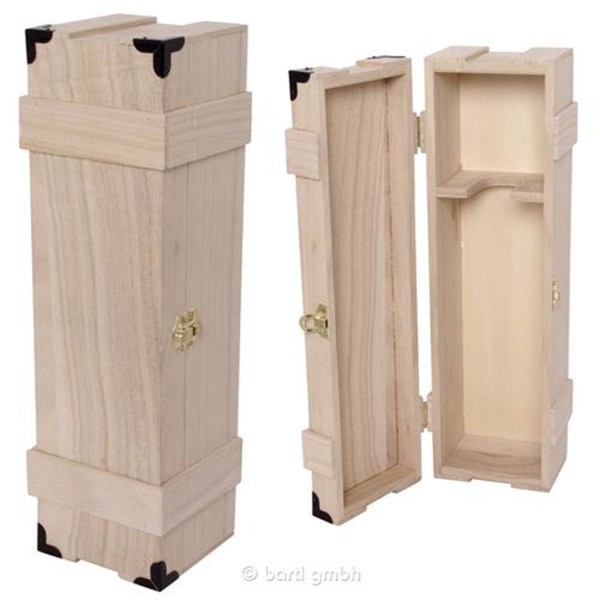 Weinbox Mit BeschläGen FüR 1 Flasche, Weinkiste, Transportbox, Weinkasten, Neu-image