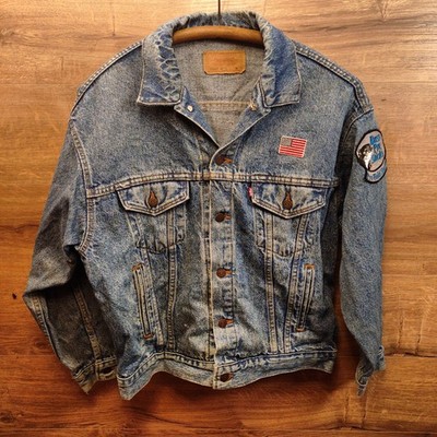 Vintage 80s Levi's Acid Wash Denim Trucker Jacket | Patch | Made in USA | Size M