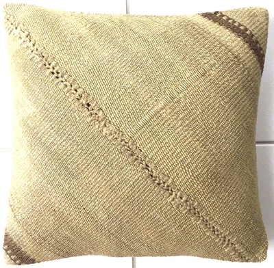 Kelim Kissen Alte Orientalisches Handgewebte Grün Old Pillow Almohad a Cushion - Bild 1 von 4