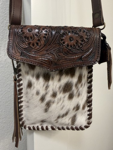 Cowhide Leather Crossbody Handbag