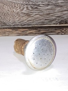 Vintage aluminum laundry sprinkle stopper head for soda bottles etc