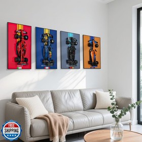 popbricks Display Wall Mount Board for Lego Technic Ferrari 42207