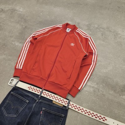 adidas Originals Firebird Track Jacket Rot Weiß Streifen Vintage Style Zip Up M