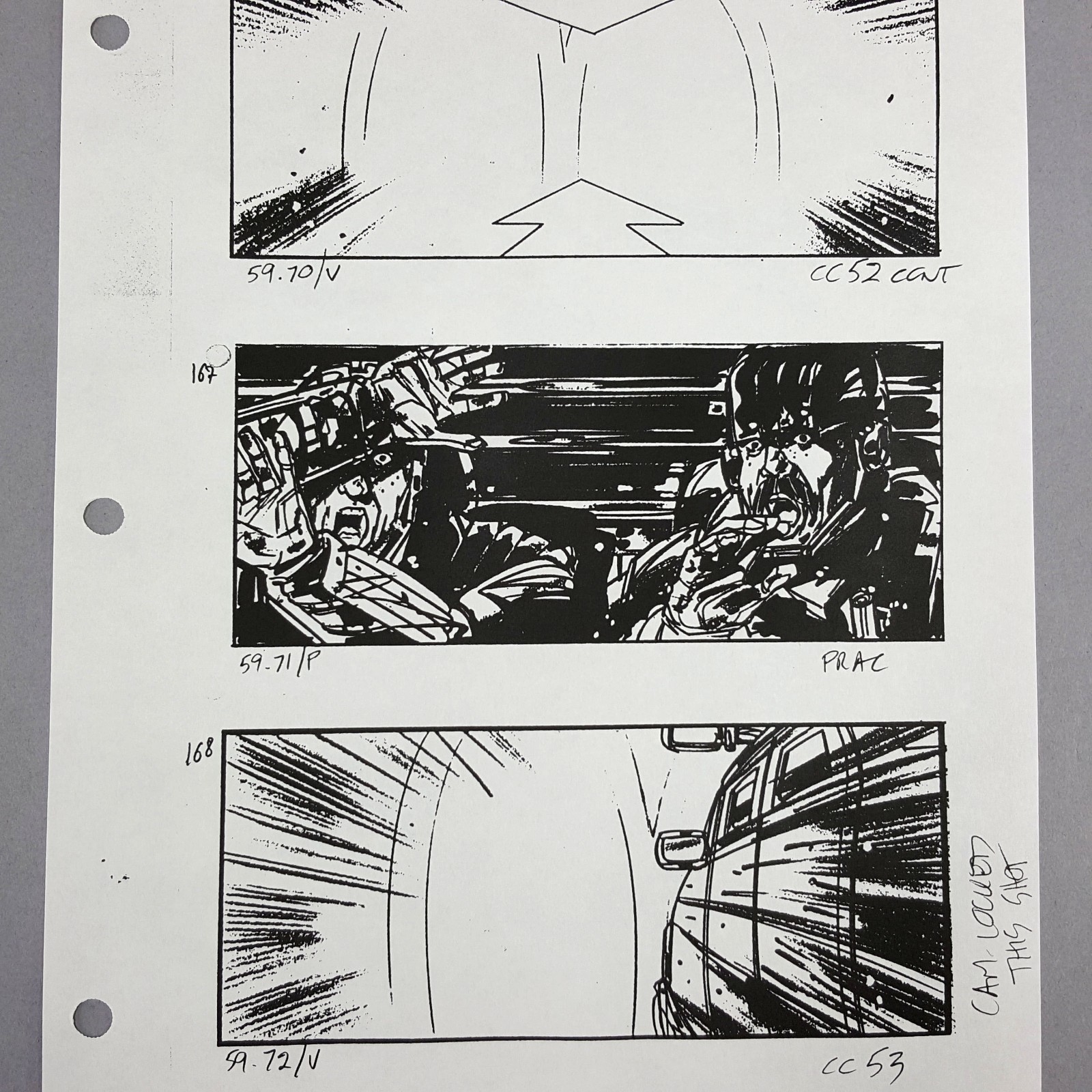 Image 3 of The Fifth Element - Production Used Storyboard, Cab Chase 166-168 , COA