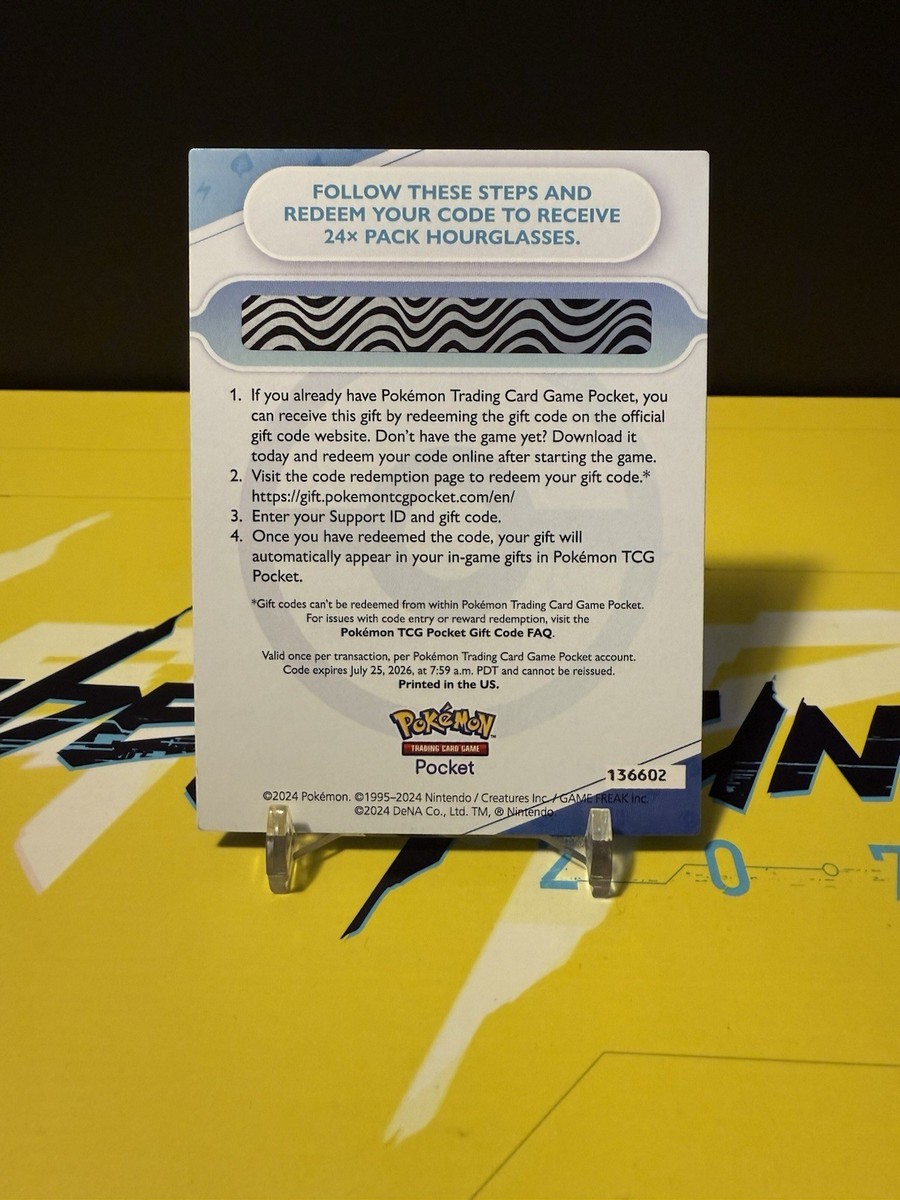 Pokmon TCG Pocket PROMO Code Card w Unused Code- Hourglass Pack PROMO |  eBay