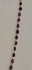 Vintage 14K Gold Garnet Biwa Pearl Necklace 28" Faceted Gemstone Bead Filigree — photo 3