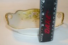 Antique Hand Painted Nippon Square Dish handle holes Gold trim Beige Pink flower — photo 8