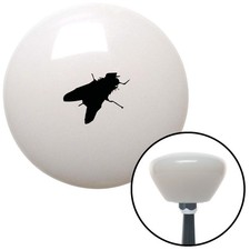 Black Fly White Retro Shift Knob W M16x1.5 Insert Shifter Auto Manual Custom