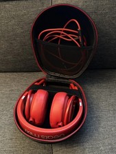 Beats Mixr Red DJ On-Ear Headphones   Great Condition w/ Case  Cable