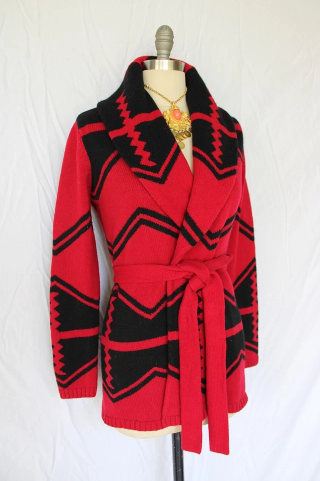 Ralph Lauren Cárdigan Lana Suéter Azteca Suroeste Abrigo Tribal Chaqueta Polo S Foto 3 de 4