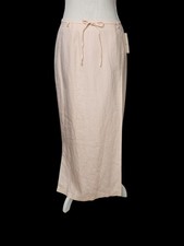 NWT Vintage Liz Claiborne Size 10 Light Pink Linen Wrap Maxi Skirt NOS