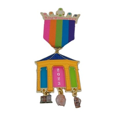 2023 Fiesta Medal King William Fair Dangle Charms Goldtone Crown San Antonio Pin