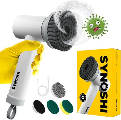 #ad #ad SYNOSHI Electric Spin Scrubber Power Cleaning Brush with 3 Heads Cordless Wate $24.92