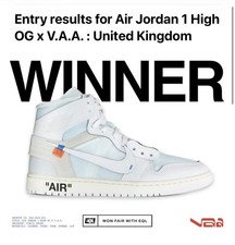 Nike Off-White x Air Jordan 1 Retro OG High Alaska Virgil Abloh V.A.A taglia UK8,5
