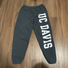 JERZEES NuBlend UC Davis Logo Jogger Sweatpants Gray Men's Size S